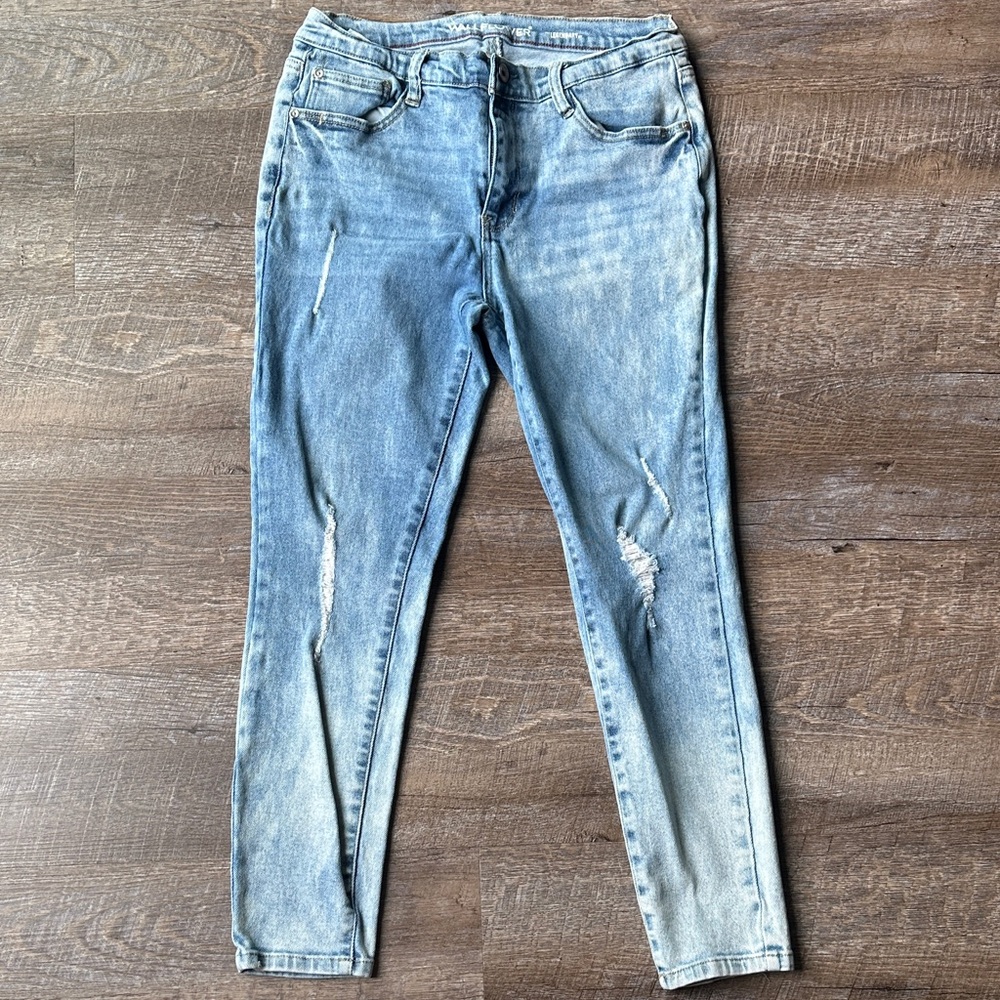 Wallflower Light Blue Distressed Skinny Jeans